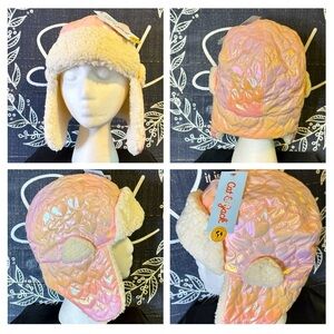 Cat & Jack Iridescent Hearts Fleece Flapper Hat